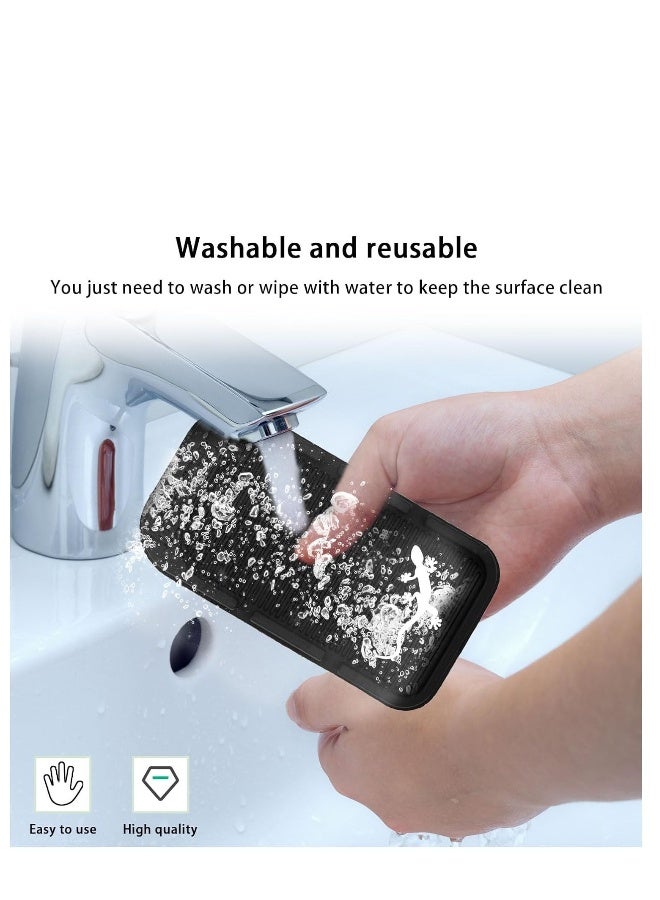 Car Dashboard Phone Holder Non Slip Double Groove Auto Cell Phone Pad Mat with Number Plate Universal Vehicle Phone Mount for All Smartphones GPS Devices and More - Image 4