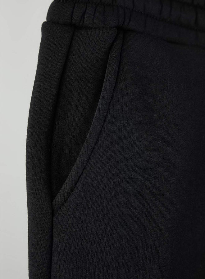 trendyol Black Regular/Normal Cut Rubber Leg Thick Inner Hooded Sweatpants - Image 3