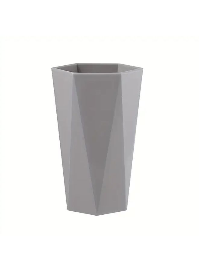 White And Black Plastic Rhombus Shaped Toothbrush And Mouthwash Cup Set Home Use - Image 5