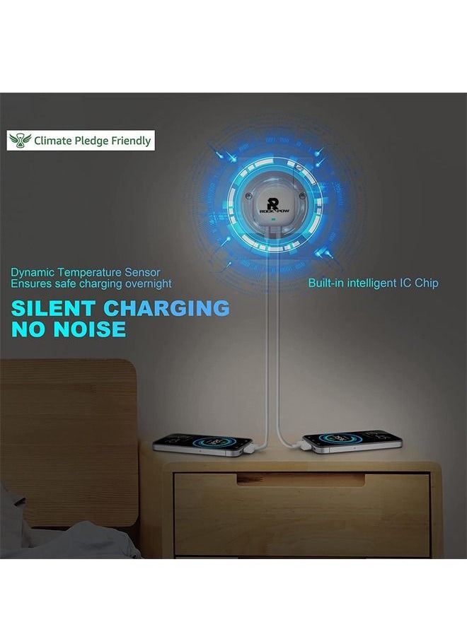 Rock Pow - ROCK POW PD 20W USB C Charger Cable Set for iPhone 14 Pro Charger Cord Type C Fast Charging Wall Plug with iPhone Lightning Cable Compatible for iPhone 14 Pro/14 Pro Max/14 Plus/14/13/12/11/Xs, iPad Pro - Image 1