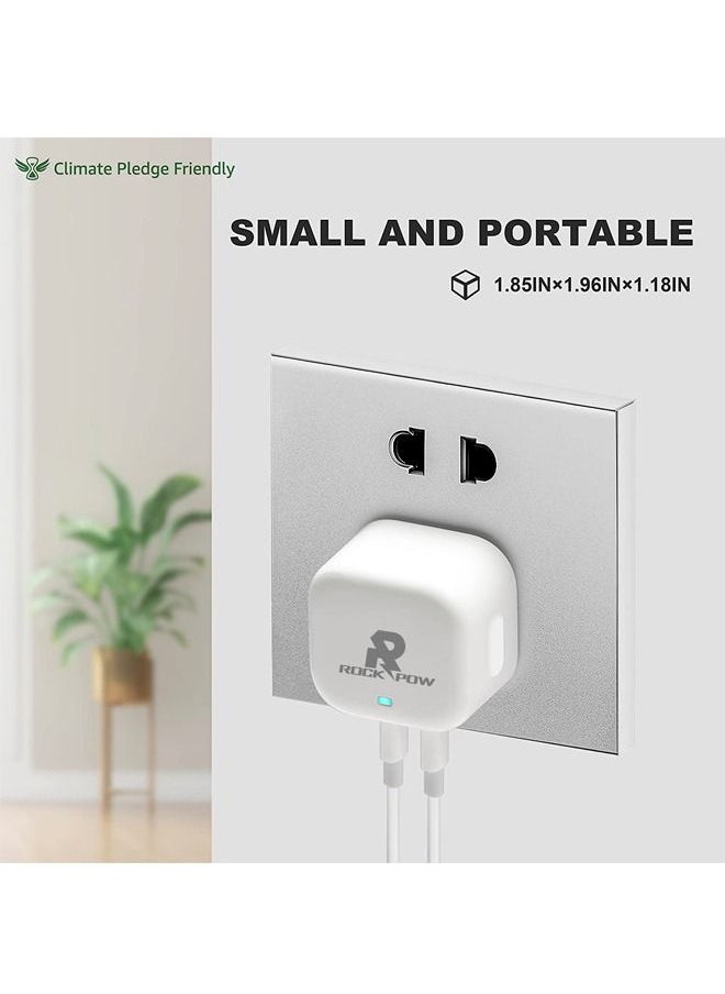 Rock Pow - ROCK POW PD 20W USB C Charger Cable Set for iPhone 14 Pro Charger Cord Type C Fast Charging Wall Plug with iPhone Lightning Cable Compatible for iPhone 14 Pro/14 Pro Max/14 Plus/14/13/12/11/Xs, iPad Pro - Image 1
