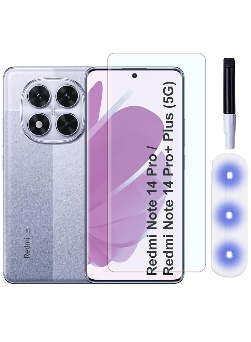 واقي شاشة لهاتف Redmi Note 14 Pro / Redmi Note 14 Pro Plus واقي شاشة من الزجاج المقسى تغطية كاملة للشاشة HD وضوح 3D حافة منحنية مضادة للكسر وزجاج مقاوم للخدش - Image 1