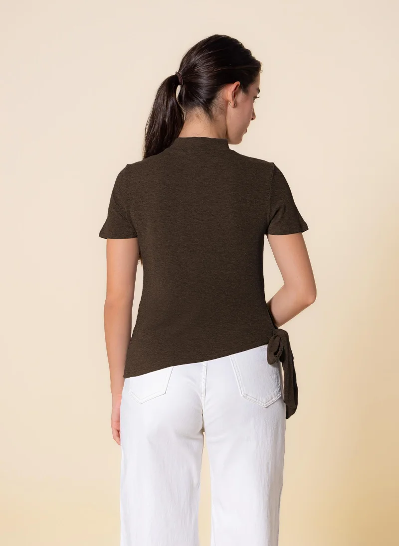 SHAPES DETAILED WOOL BLEND TOP