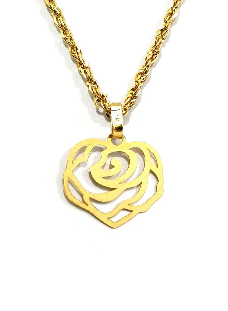 Hamsa.ae 18K Pure Gold Rose Necklace - Image 1