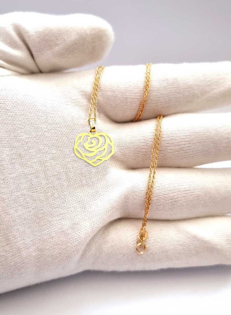 Hamsa.ae 18K Pure Gold Rose Necklace - Image 5