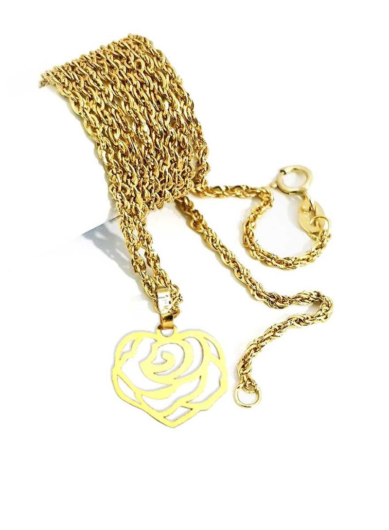 Hamsa.ae 18K Pure Gold Rose Necklace - Image 4