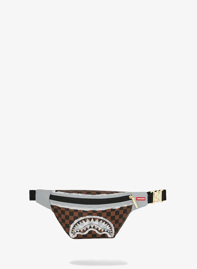 SPRAYGROUND SG CREAM AND BROWN TEAR CHECK SAVVY CROSSBODY