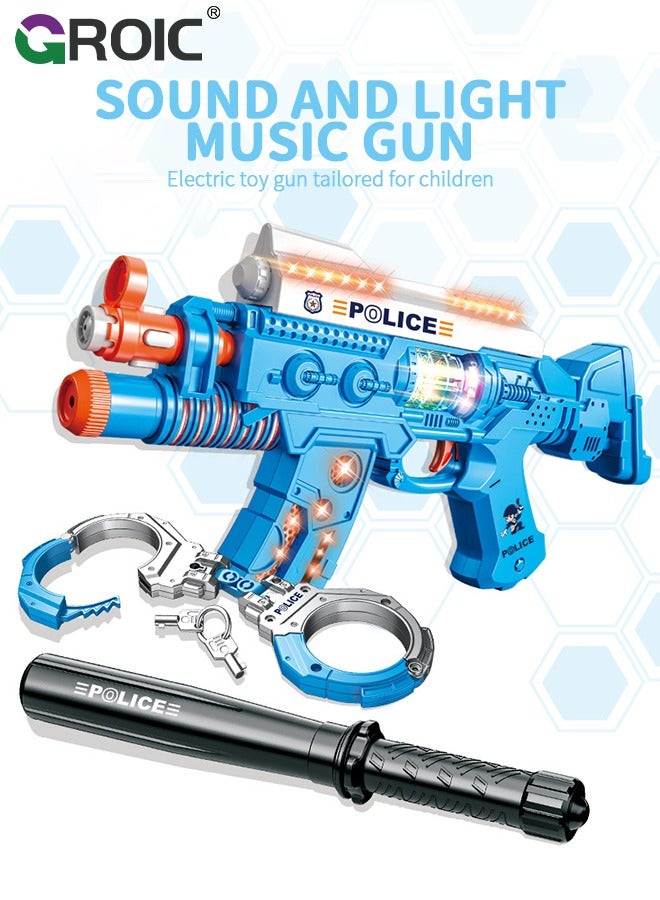GROIC Toy Gun with Sounds, Handcuffs, Batons and Spinning Lights, Electric Gun Toy Most Popular Gifts for Children, Special Toy Gun with Dazzling Light, Amazing Blaster Sound & Unique Action Light-UP  - Image 2
