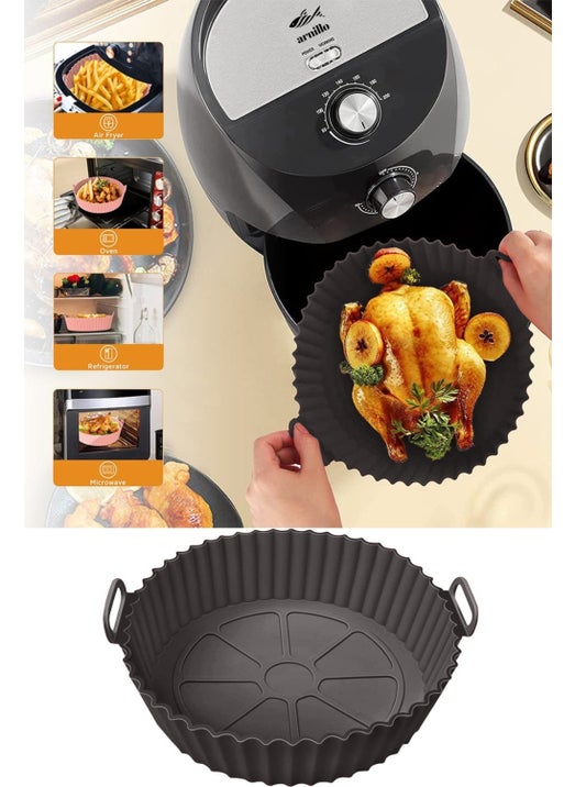 Anthracite Color Silicone Cooking Container Compatible with All Airfryers - Airfryer Silicone Container - Bpa Free-1 Piece