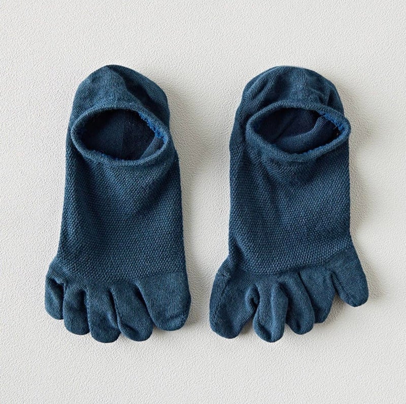 Freshfoot 5 Finger Socks For Men With 100% Combed Organic Cotton Socks For all Season Wear Breathable, Odour Free & Anti-bacterial, Stylish Low cut, With Ultimate Comfort (Grey,Mustard,White,Blue) - Image 5