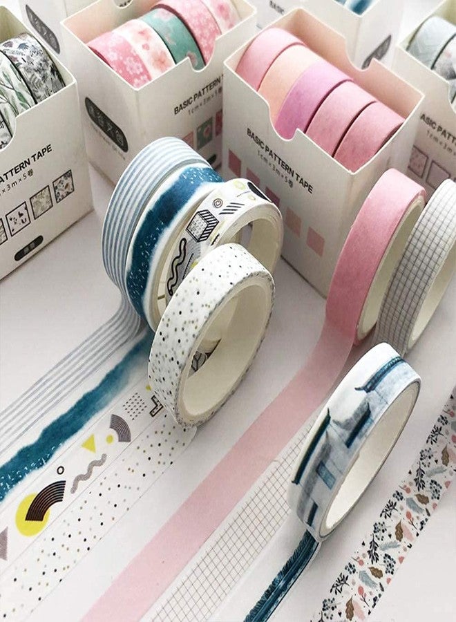 YUBX 5 Rolls Washi Tape Set Creative Basic Skinny Decorative Tapes for Arts, DIY Crafts, Bullet Journals, Planners, Scrapbooking, Wrapping (Line) - Image 5