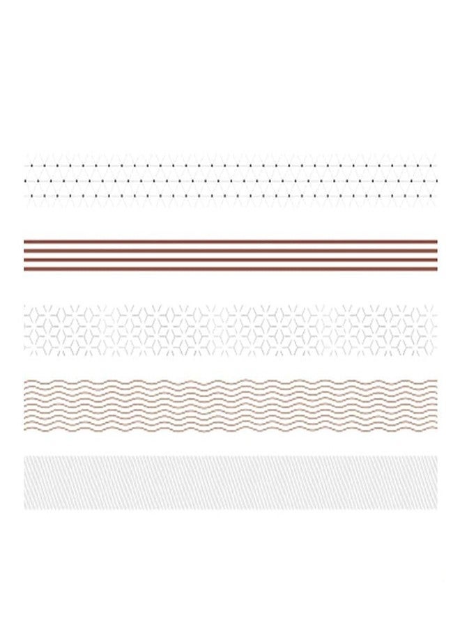 YUBX 5 Rolls Washi Tape Set Creative Basic Skinny Decorative Tapes for Arts, DIY Crafts, Bullet Journals, Planners, Scrapbooking, Wrapping (Line) - Image 3