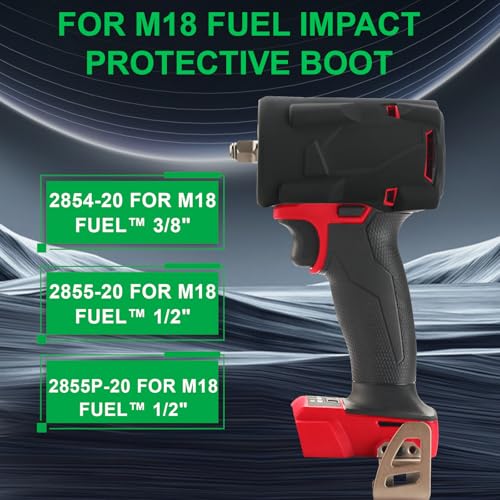 FKBAightccy 49-16-2854 Protective Boot Compatible with Milwaukee for M18 Fuel 3/8" 1/2" 2854-20 Compact Impact Wrench Protective Boot for Milwaukee 2854-20 2855-20 2855P-20 Assembly Accessories Part - Image 2