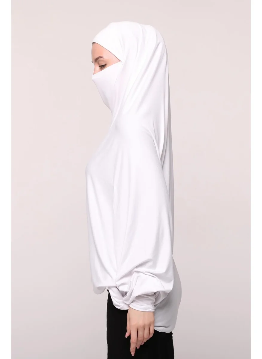 Altobeh Practical Hijab Hijab with Sleeves Soufflé Sheet Top and Veil - Prayer Cover with Nikap