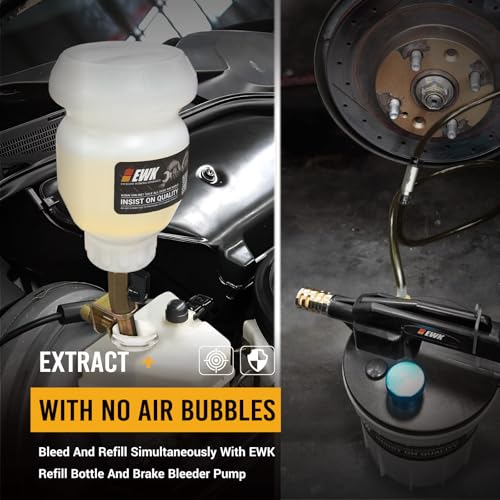 EWK 23 pcs Pneumatic Brake Bleeder Kit, 2L Vacuum Pump + 1L Brake Fluid Refilling Bottle - Image 5