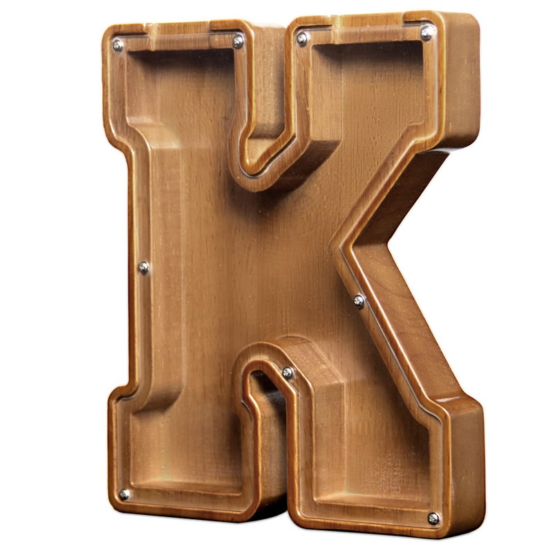 AORCMITN Large Wooden Letter Coin Personalized Piggy Bank for Boys Girls Kids Toddler Adults Money Bank Best Gift for Friends 92 InchK - Image 2