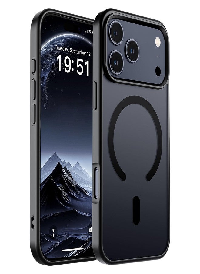 SUPFINE Magnetic for iPhone 17 Pro Case (Compatible with MagSafe)(Military Grade Drop Protection) Translucent Matte Shockproof with Anti-Fingerprint Phone Cover 2025,Black - Image 1