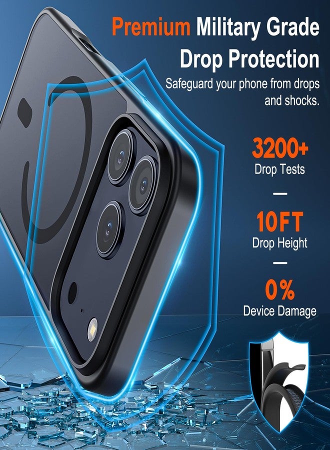 SUPFINE Magnetic for iPhone 17 Pro Case (Compatible with MagSafe)(Military Grade Drop Protection) Translucent Matte Shockproof with Anti-Fingerprint Phone Cover 2025,Black - Image 3