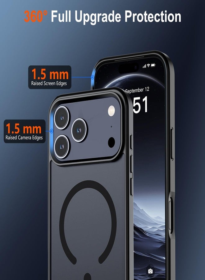 SUPFINE Magnetic for iPhone 17 Pro Case (Compatible with MagSafe)(Military Grade Drop Protection) Translucent Matte Shockproof with Anti-Fingerprint Phone Cover 2025,Black - Image 4