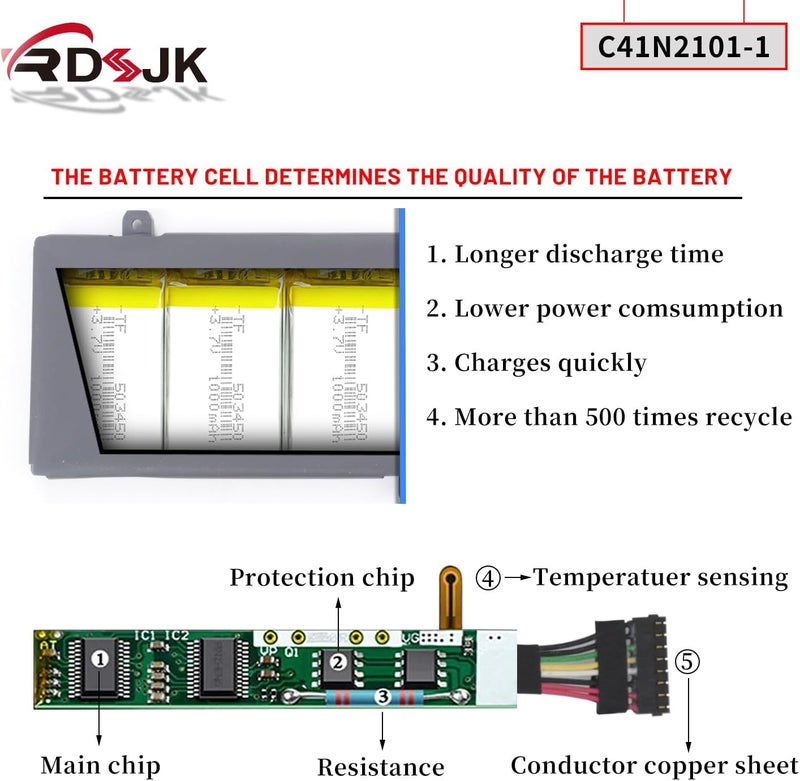 C41N2101-1 Laptop Battery for ASUS Zenbook Pro 14 Duo OLED UX8402 UX8402V UX8402VU UX8402VV UX8402Z UX8402ZA UX8402ZE Series 15.48V 76Wh 4920mAh(Not C41N2101) - Image 4