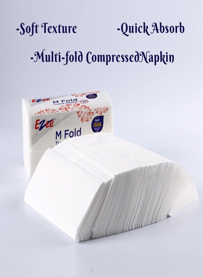 Ezee M Fold Tissue Paper Serving Napkin 1040 Pulls | Pack of 8 X 130 Pulls | Paper Towel - Image 2
