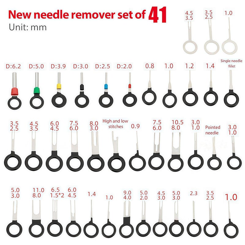 squishy 41Pcs Terminal Removal Tool Kit, Wiring Tools & Terminal Ejector Kit, Tractor Accessories & Automotive Tools, Pin Extractor Set for Car, Vehicle Maintenance, Household & Denting Tools for Car Repair - Image 4
