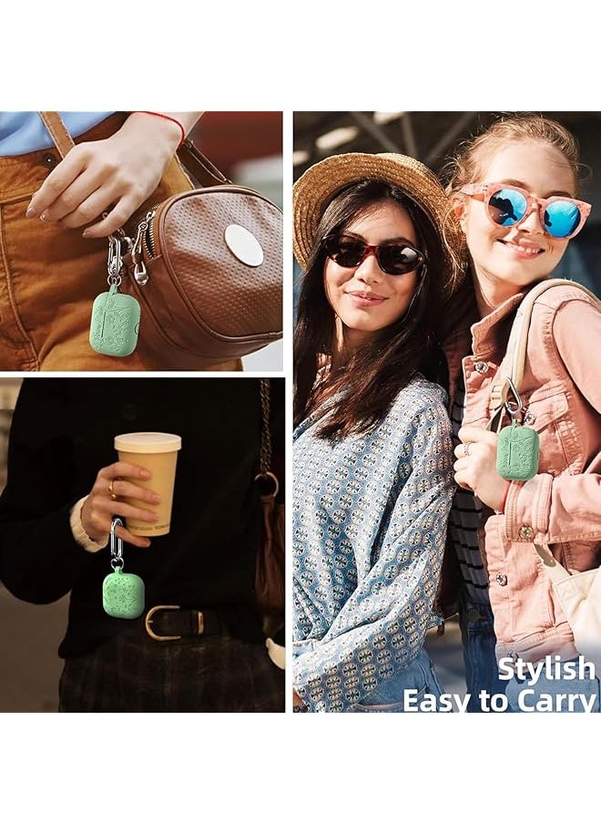 erorex - Silicone Case Protector Flower Engraved Cover Compatible With Airpods 4 Case Silicone Full Protective Cover Compatible With Airpods 4Th Generation 2024 Released Cover With Keychain - Image 1