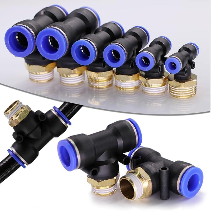 Brass Tee Hose Adapter 1 2 Inch Male Thread 10mm Quick Insert Fitting For Garden Irrigation - Image 4