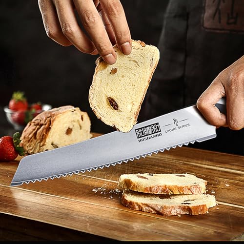HOSHANHO Bread Knife 8 inch, Japanese High Carbon Stainless Steel Serrated Bread Knife, Professional Bread Cutting Knife for Homemade Bread - Image 5