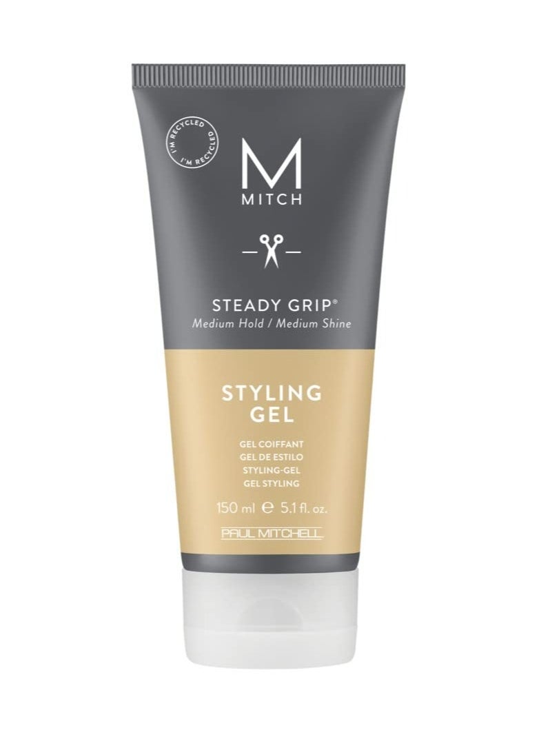 Mitch MITCH by Paul Mitchell Steady Grip Hair Gel for Men, Medium Hold, Medium Shine, For All Hair Types, Especially Fine to Medium Hair, 5.1 fl. oz.  - Image 1