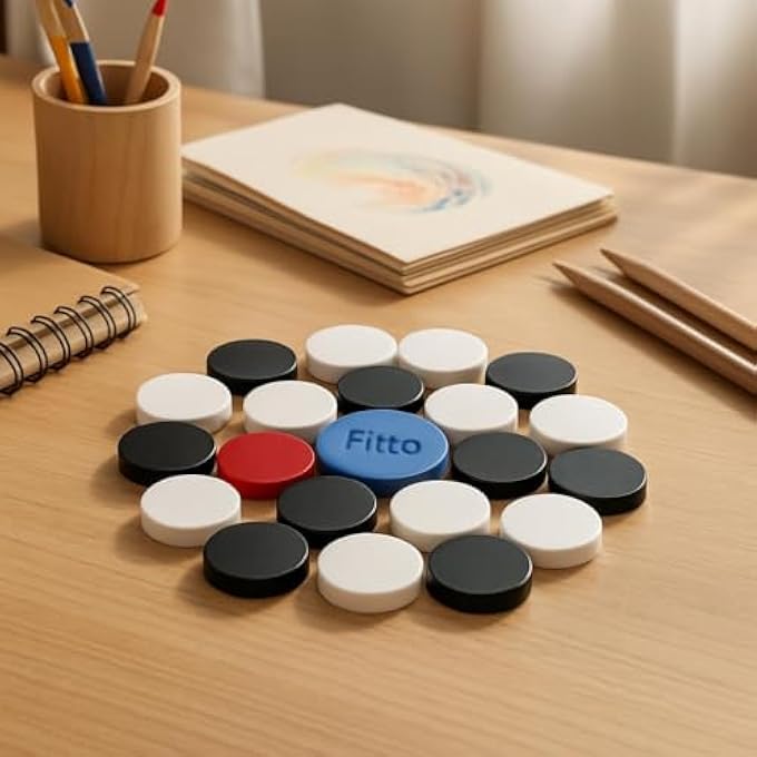 FITTO 5MM ACRYLIC CARROM COINS 19PCS WITH 1 STRIKER SET FOR CARROM BOARD GAMES - Image 2