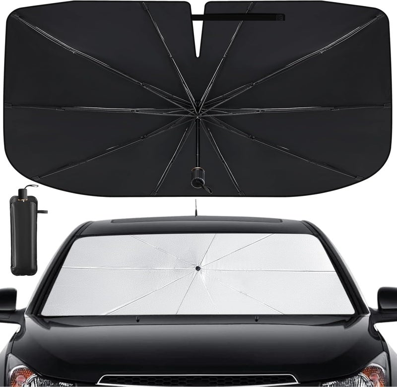 Pleneal Windshield Sun Shade Umbrella - Car Sun Shade Windshield, Foldable Car Window Shades, Reflector Sunshade Offers Ultimate Sun Protection for Hatchback, Truck, SUV, MPV - Image 1