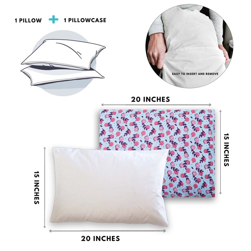 Kradyl Kroft KRADYL KROFT Toddler Pillow with 100% Cotton Removable Cover - 20 X 15 Inches | Children Pillows | Baby Pillows - Pomegranate  - Image 3