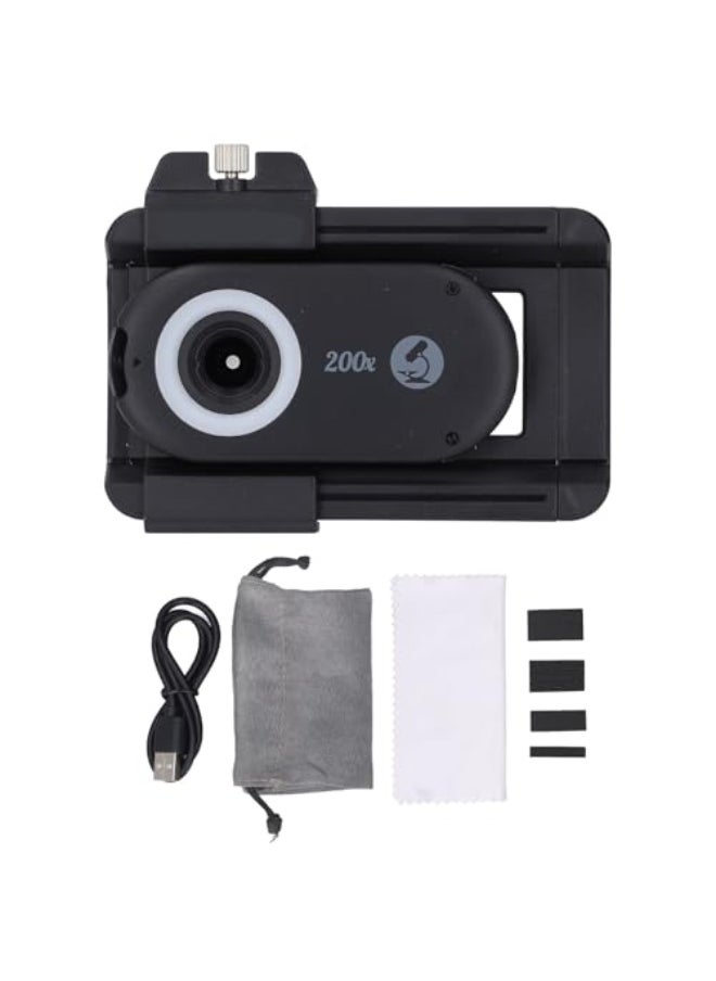Phone Microscope Lens, Phone Micro Lens with LED Light, CPL Filter, Phone Macro Lens Attachment with Universal Clip, Pocket Digital Microscope for All Smartphones