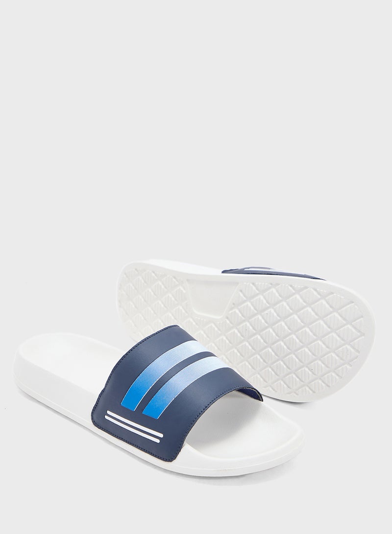 Seventy Five Stripes Detail Casual Slides  - Image 3