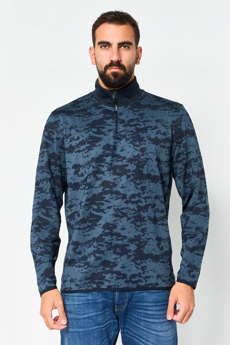 Lyle & Scott Men Mock Neck Long Sleeve Space Dye Sweatshirt, Multicolor - Image 1