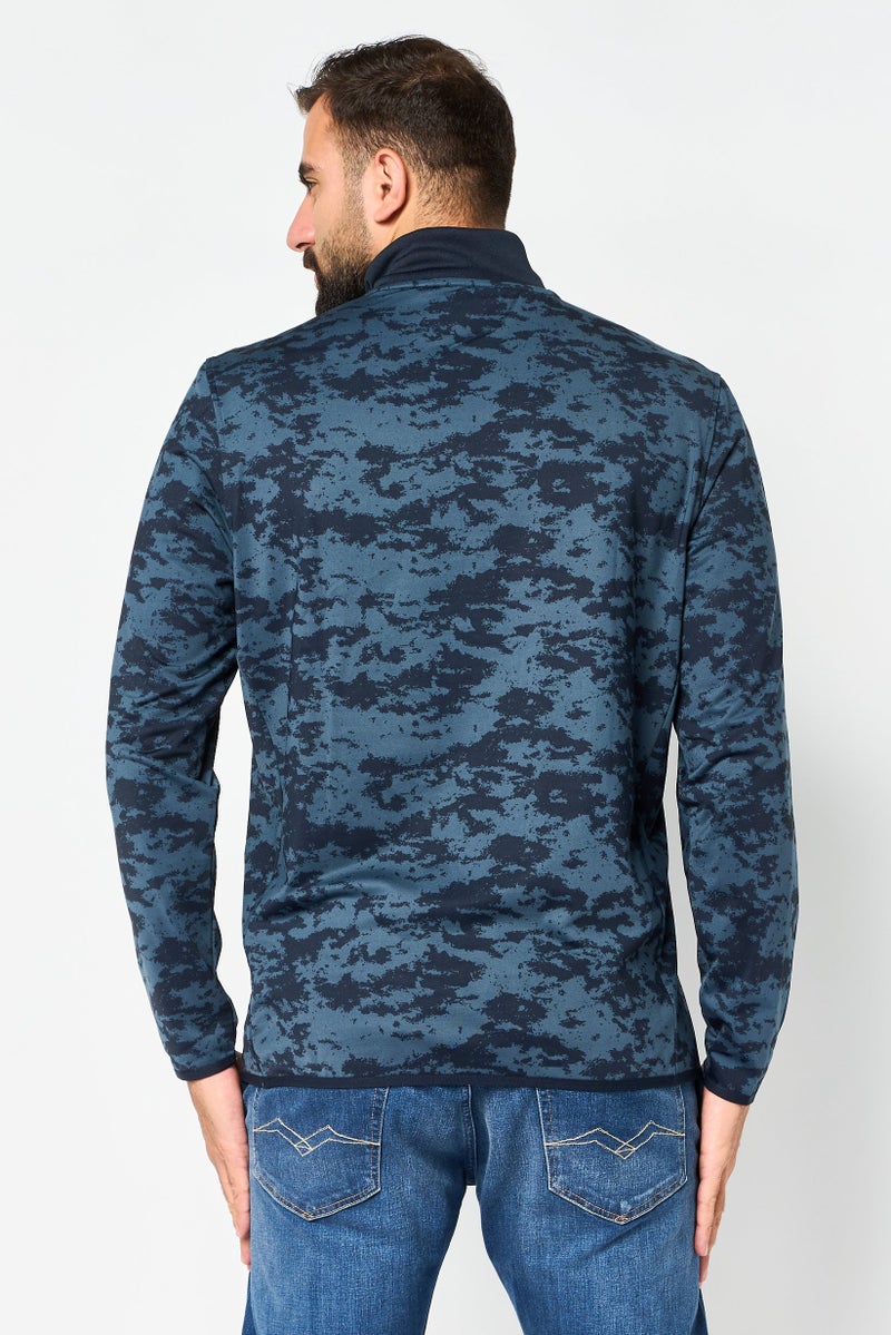 Lyle & Scott Men Mock Neck Long Sleeve Space Dye Sweatshirt, Multicolor - Image 3