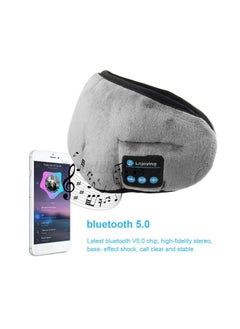 Generic Sleeping Eye Mask Sleep Headphones,Lavince Travel Sleeping Headphone Wireless Bluetooth 5.0 Eye Mask Handsfree Music Sleep Eye Shades Headset Built-in Speakers Microphone Washable Gray  - Image 3