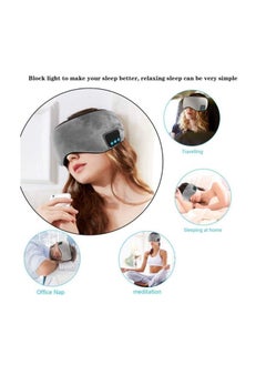 Generic Sleeping Eye Mask Sleep Headphones,Lavince Travel Sleeping Headphone Wireless Bluetooth 5.0 Eye Mask Handsfree Music Sleep Eye Shades Headset Built-in Speakers Microphone Washable Gray  - Image 4