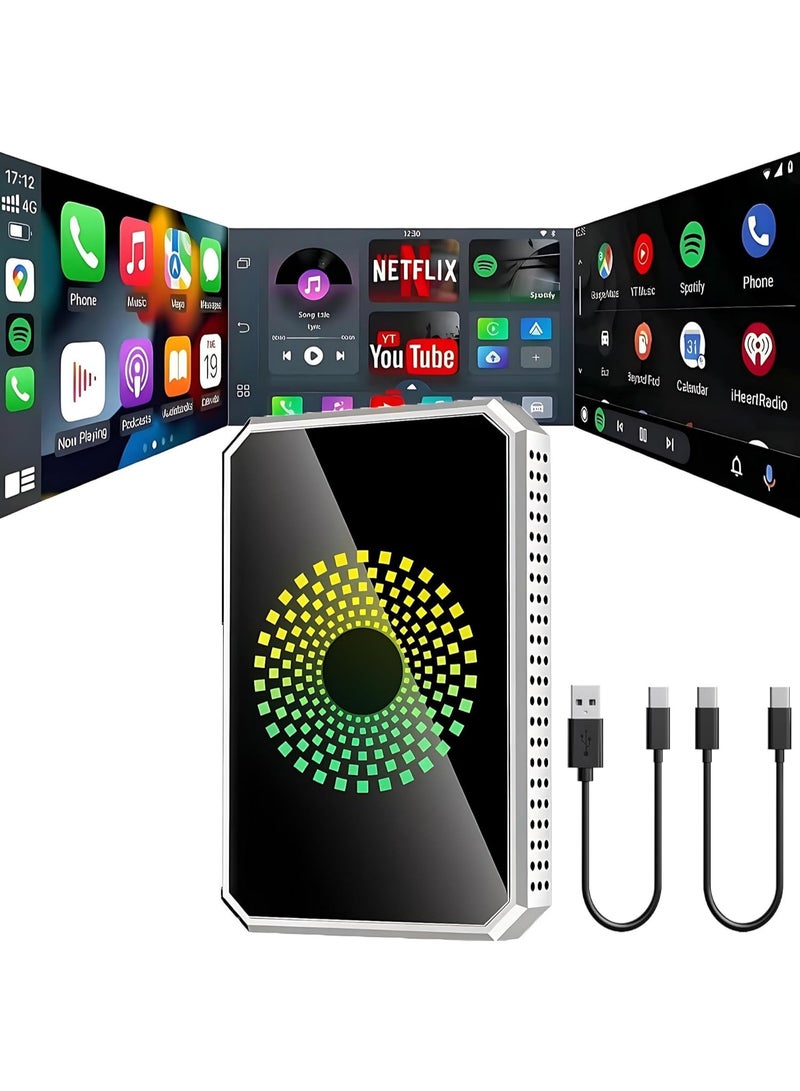 Autolink Pro 2026 Wireless CarPlay AI Box 3-in-1 Adapter – Portable Car Multimedia Box with Netflix, YouTube & TikTok Streaming, Wireless Apple CarPlay & Android Auto, USB Drive Support for iPhone 10+ & Android 13+ - Image 1