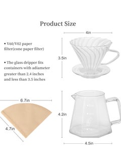 ADAK V60 Coffee Kit | Pour Over Coffee Maker, Coffee Maker Set, 600ml Glass Coffee Pot, Glass Coffee Dripper with Glass Stand Drippe, Portable Coffee Dripper Brewer (Basic) - pzsku/ZFFDF46AA1DD6E17CFAADZ/45/_/1740909137/7575a47e-d904-4f03-87ae-04bc31741168