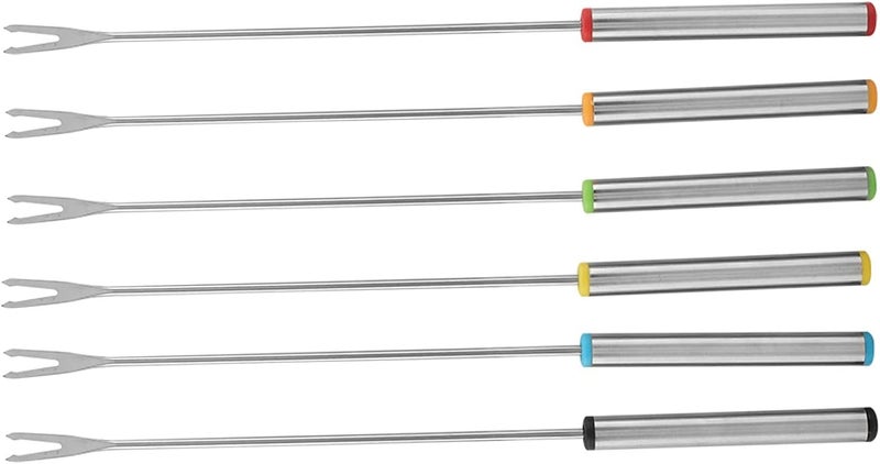 Hilitand 6pcs Stainless Steel Cheese Fondue Forks 24cm Long Silver, Easy to Hold for Home Commercial Use - Image 4