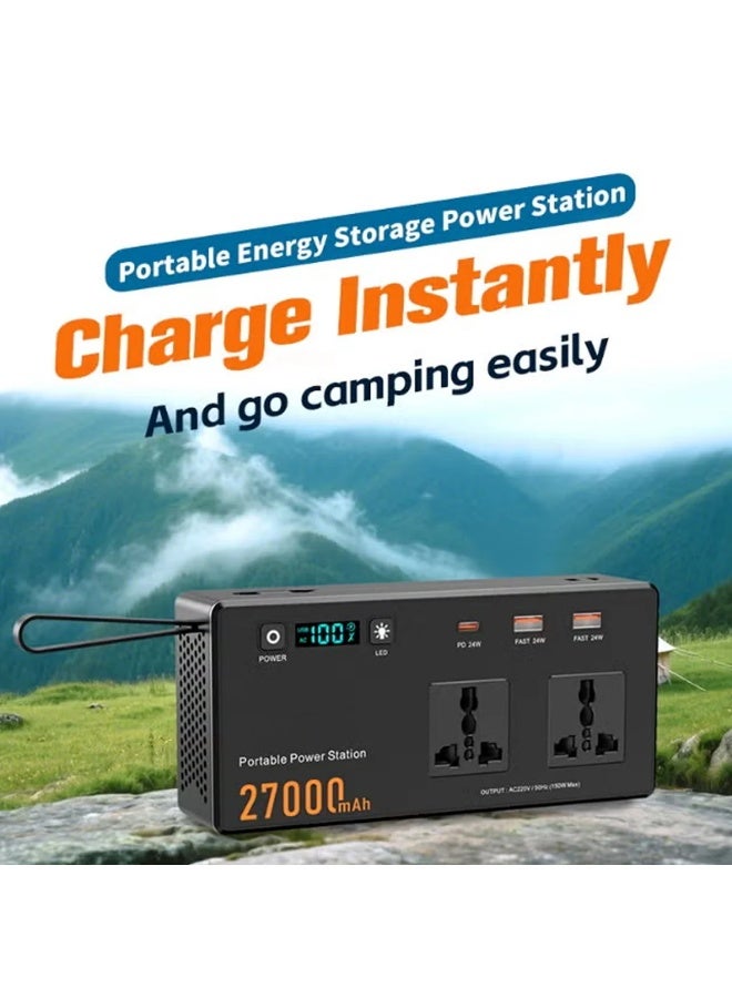 Brix 150W Mini Portable Power Station 27000mAh with AC Outlet, 60W USB-C Fast Charging, Compact Emergency Backup Battery for Laptop, Phone, Travel, Camping & Home Power Backup - Image 2