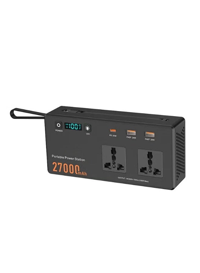 Brix 150W Mini Portable Power Station 27000mAh with AC Outlet, 60W USB-C Fast Charging, Compact Emergency Backup Battery for Laptop, Phone, Travel, Camping & Home Power Backup - Image 1