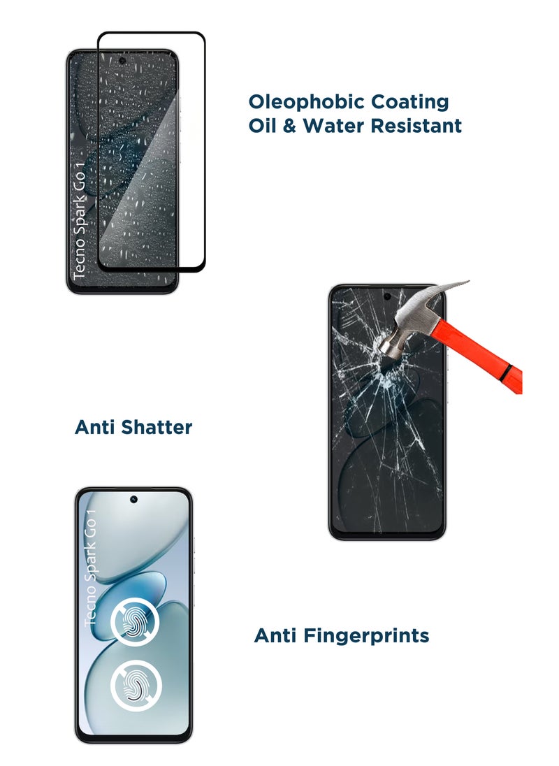 Generic - Tecno Spark Go 1 9H Hardness HD Tempered Glass Screen Protector 99% Transparency with device's original screen clarity and brightness - Image 1