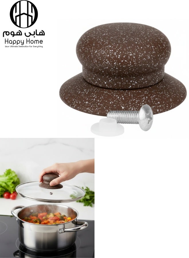 Happy Home 3Pack Universal Pot Lid Knob Replacement – Heat-Resistant Handle Compatible with Glass & Metal Lids, Crockpot & Cookware – Durable Easy-Grip Pot Lid Handle with Strong Mounting Screw – Quick & Easy Installation -Beige - Image 4