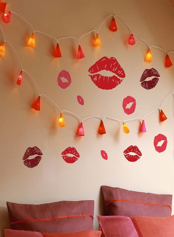SUPERDANT Large Red Lips Wall Stickers 25PCS Kisses Stickers Self-Adhesive Vinyl Wall Art Decals Valentine's Day Trendy for Home Living Room Bedroom Girly Women's Teens Apartment Red Room Decor - Image 4