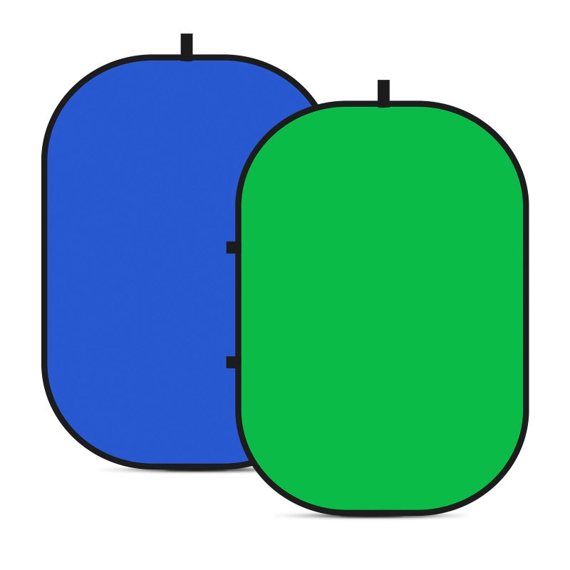 NEEWER Chromakey Backdrops, Double Sided Green Screen and Blue Screen, 2 in 1 Collapsible and Reversible Background for Photography, Gaming and Live Streaming, 5'Ã—6.6'/1.5mÃ—2m (Green/Blue) - Image 1