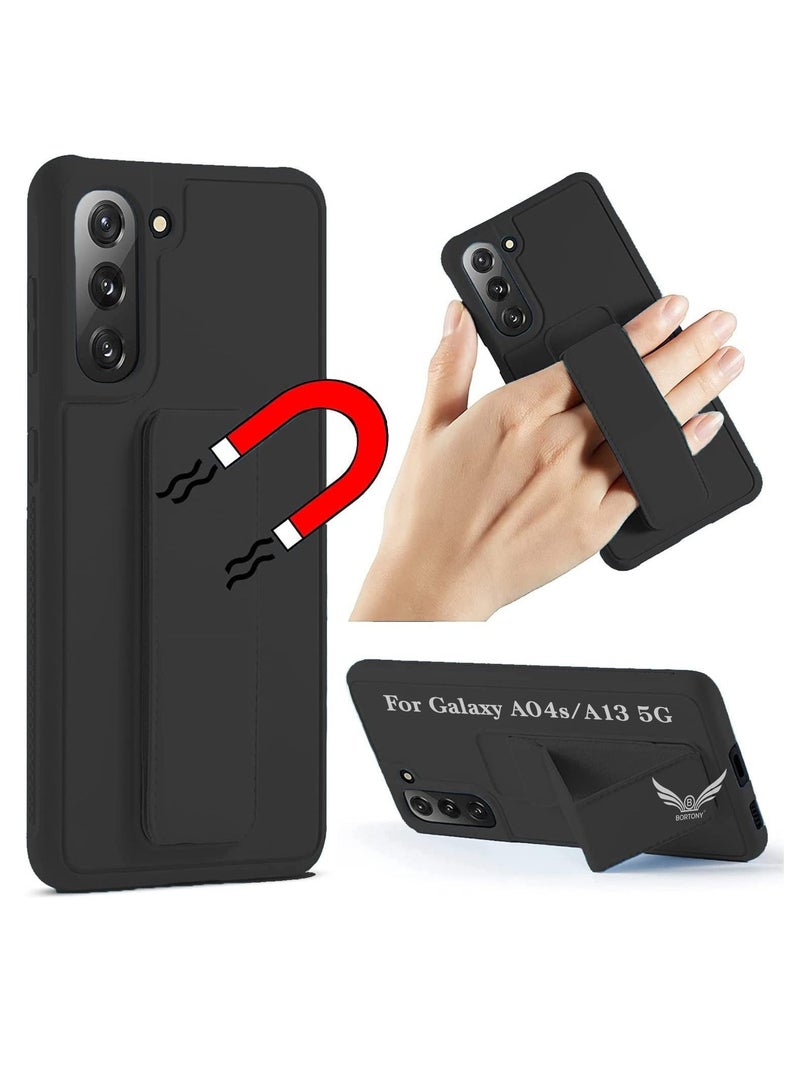 BORTONY Samsung A04s / A13 5G Case Cover Magnetic Car Mount Kickstand & Holder, Premium Silicone Vertical & Horizontal Hand Grip Cover for Samsung Galaxy A04s / A13 5G - Image 1