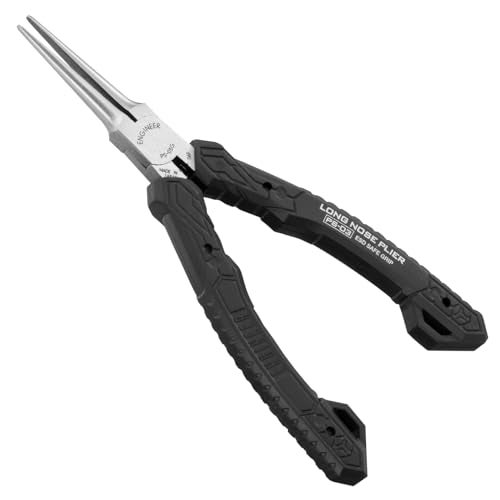ENGINEER Compact Precision Compact Long Nose Pliers (Needle tip),Professional Grade, ESD Safe with Carbon Steel Jaws. Made in Japan. ps-03,Black,141mm - Image 1